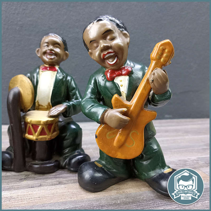 Vintage Porcelain African American Jazz Band Figurines !!!