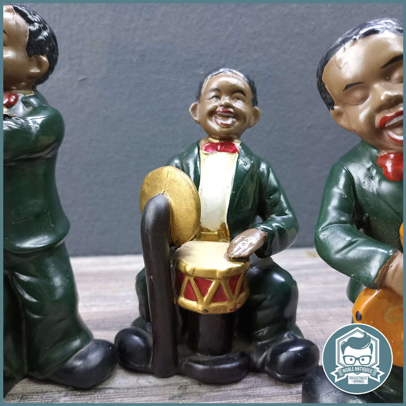 Vintage Porcelain African American Jazz Band Figurines !!!