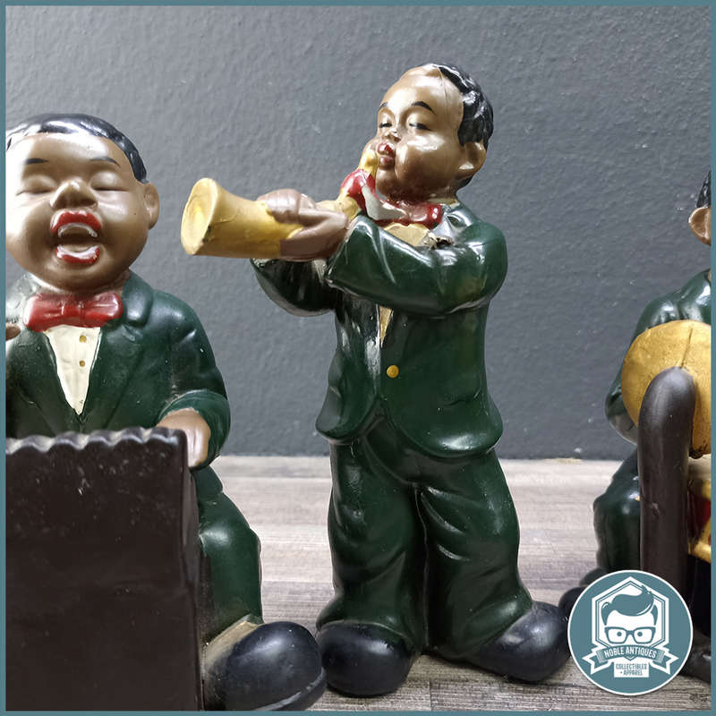 Vintage Porcelain African American Jazz Band Figurines !!!