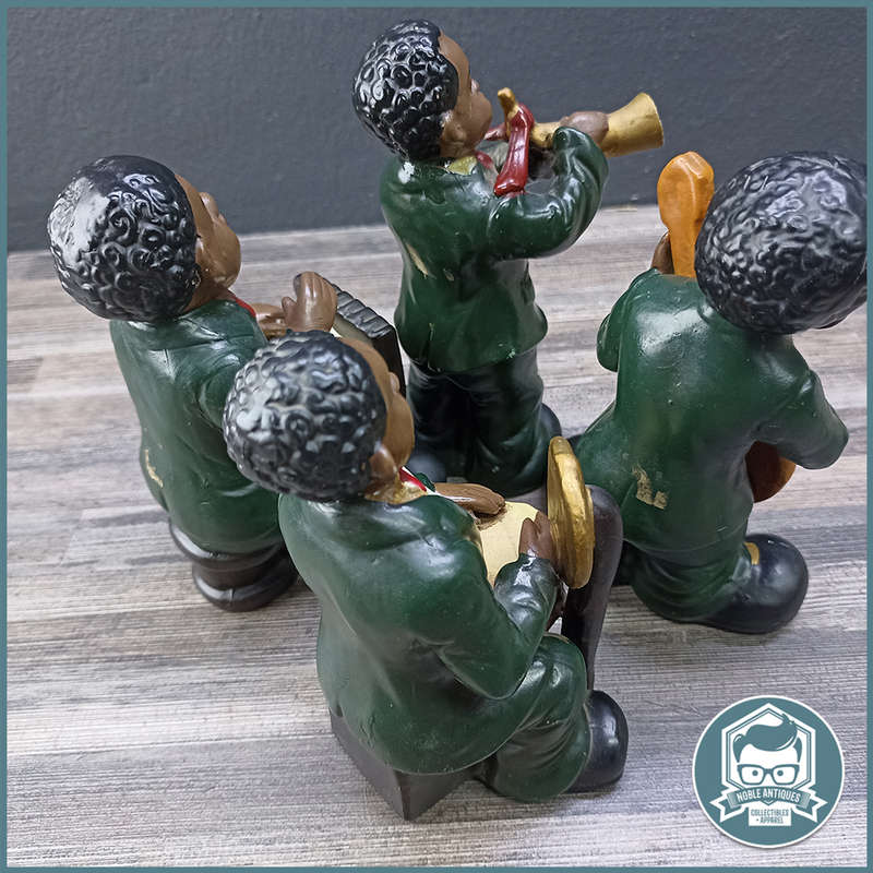 Vintage Porcelain African American Jazz Band Figurines !!!