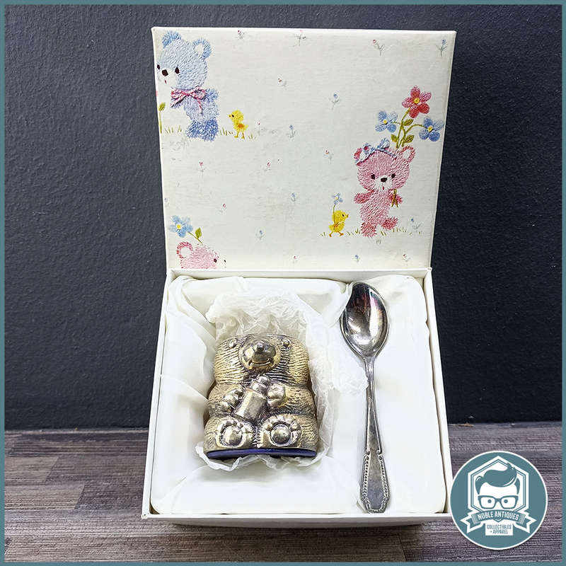 Boxed Vintage Silver Plate Egg Cup and Spoon !!!