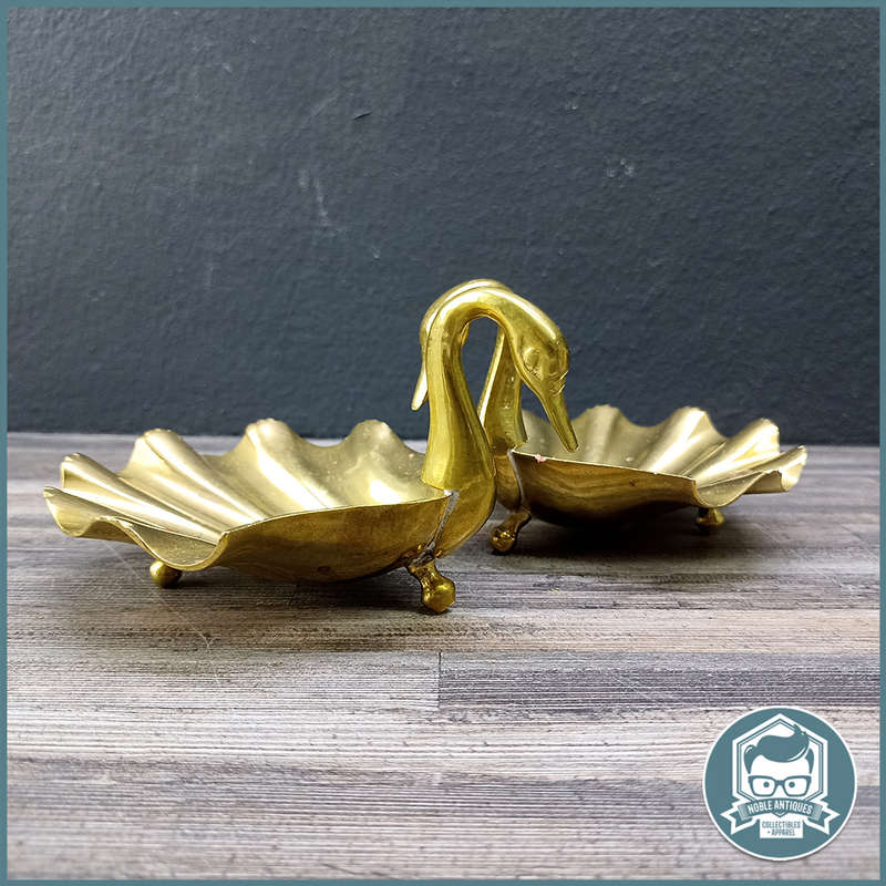 Two Footed Vintage Brass Swan Trinket Dishes/Soap Bowls!!!