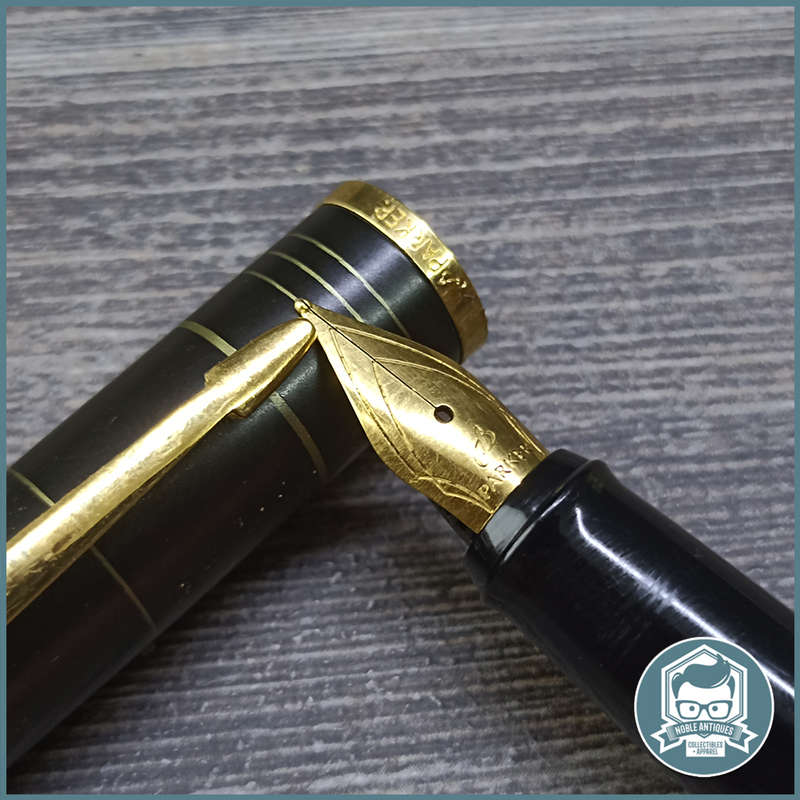 Original Parker Latitude Silky Black and Gold Trim Fountain Pen!!!