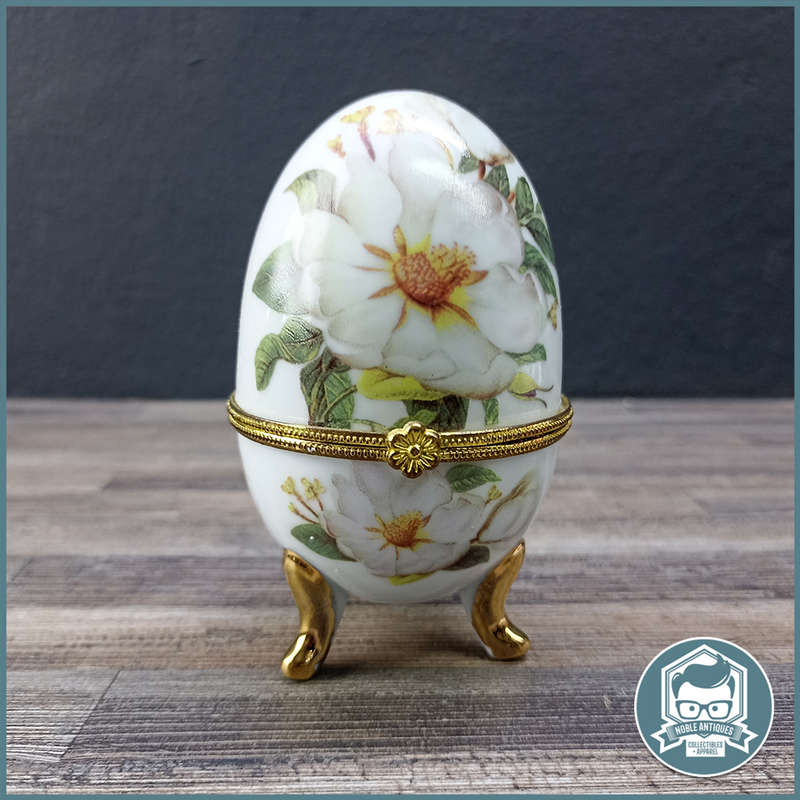 Ceramic Egg Lila Farlow Trinket Box!!!