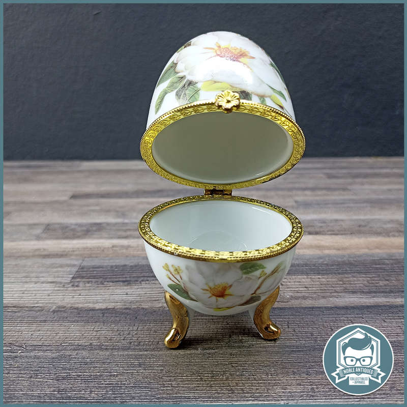 Ceramic Egg Lila Farlow Trinket Box!!!