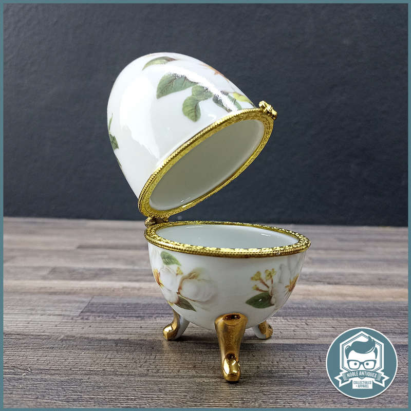 Ceramic Egg Lila Farlow Trinket Box!!!