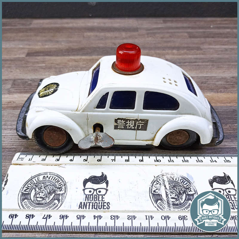 Vintage 1970's Tin Toy and Hard Plastic VW Beetle Police Car (Japan Import)