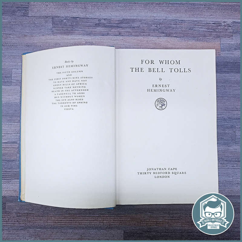 RARE FIRST EDITION!!! 1941 For Whom the Bell Tolls by Ernest Hemingway !!!