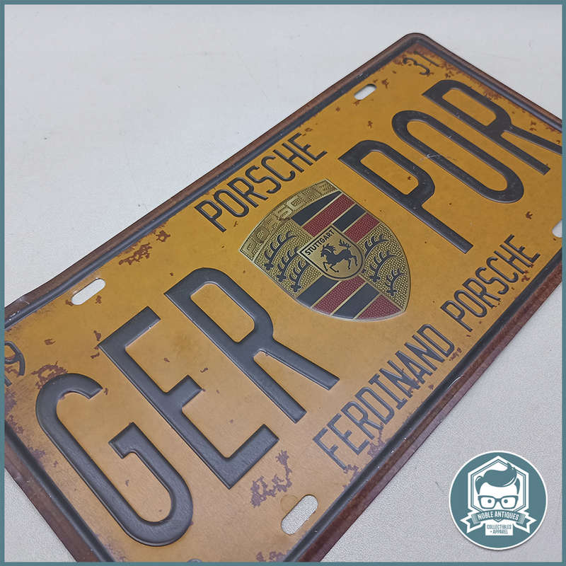 Porsche Ferdinand Embossed Metal License Plate Vintage Retro Metal Signs!!