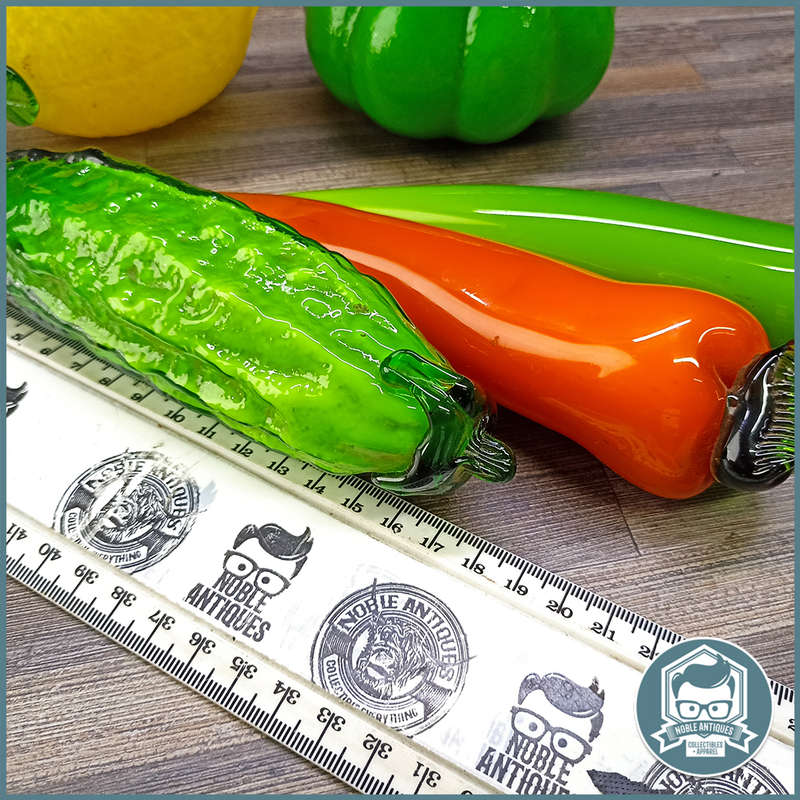 Vintage Murano glass style fruit and veg paperweight ornament collection