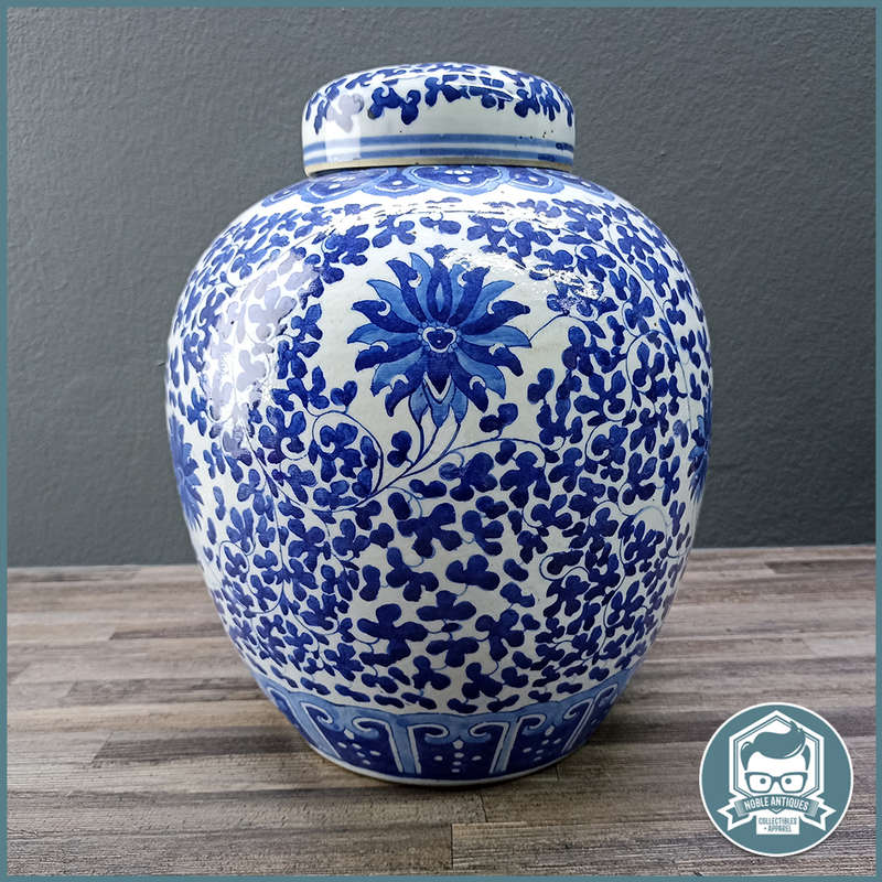 Oriental Blue and White Ginger Jar - Large