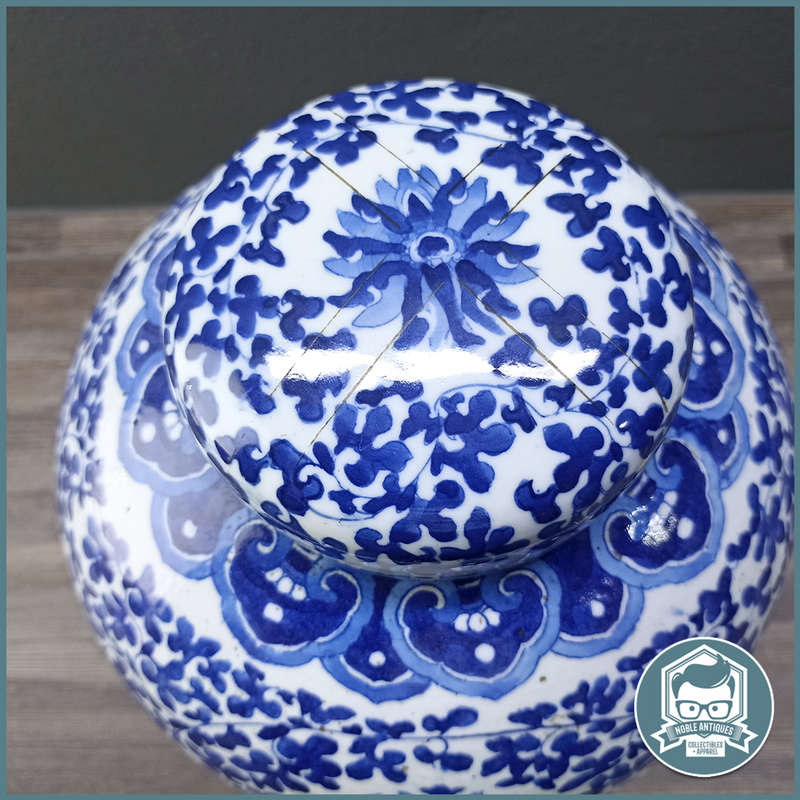 Oriental Blue and White Ginger Jar - Large
