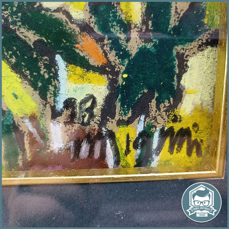 Large framed  Signed Michele Nigrini  mixed media on board landscape, signed, 800mm x 600mm