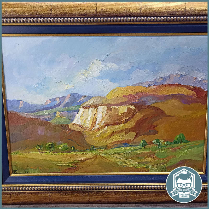Large Signed Framed Original Oil on Board Landscape 900mm x 650mm