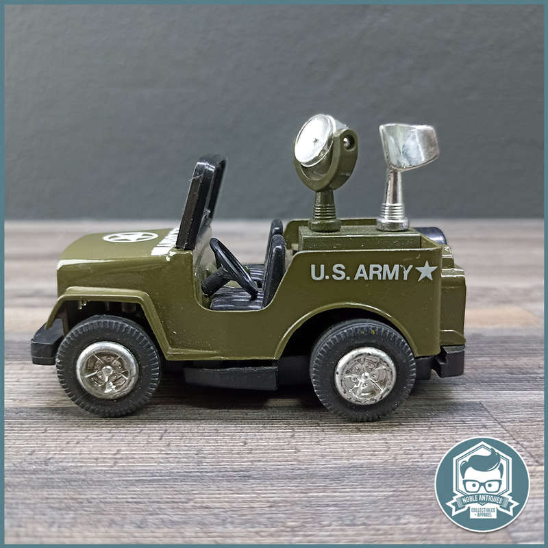 Vintage Rare DIE CAST Pull Back VINTAGE Green  JEEP US Army!!!