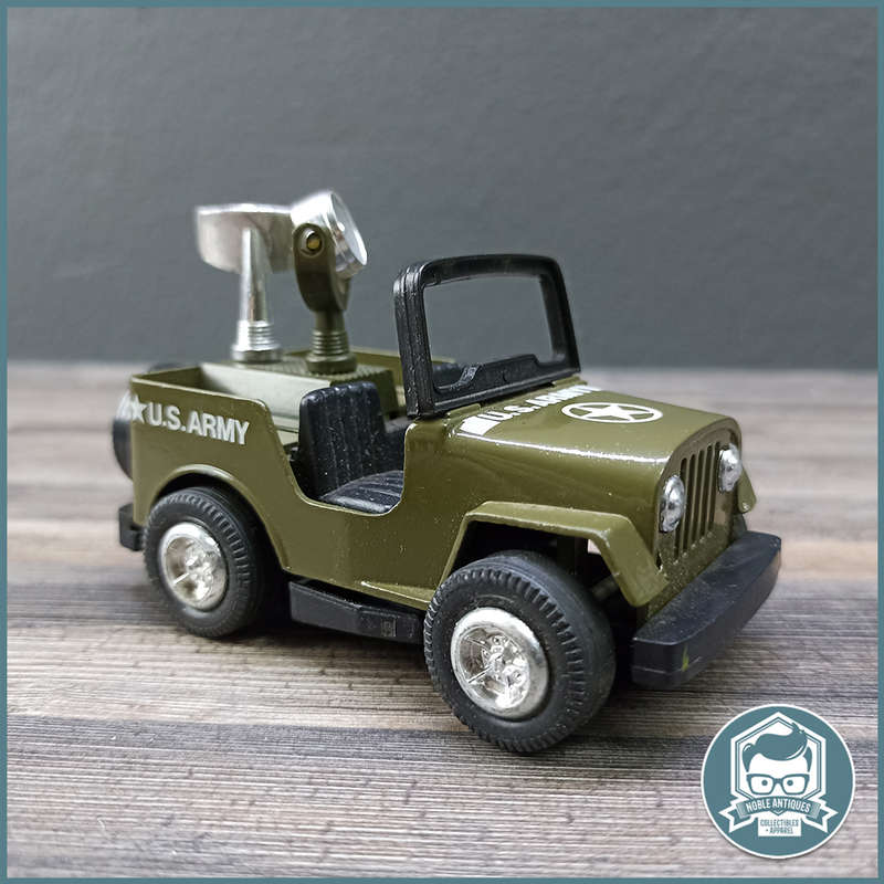 Vintage Rare DIE CAST Pull Back VINTAGE Green  JEEP US Army!!!