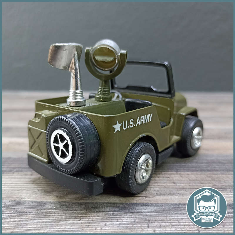 Vintage Rare DIE CAST Pull Back VINTAGE Green  JEEP US Army!!!