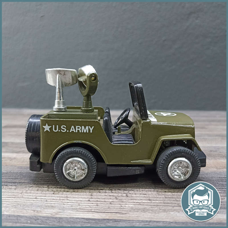 Vintage Rare DIE CAST Pull Back VINTAGE Green  JEEP US Army!!!