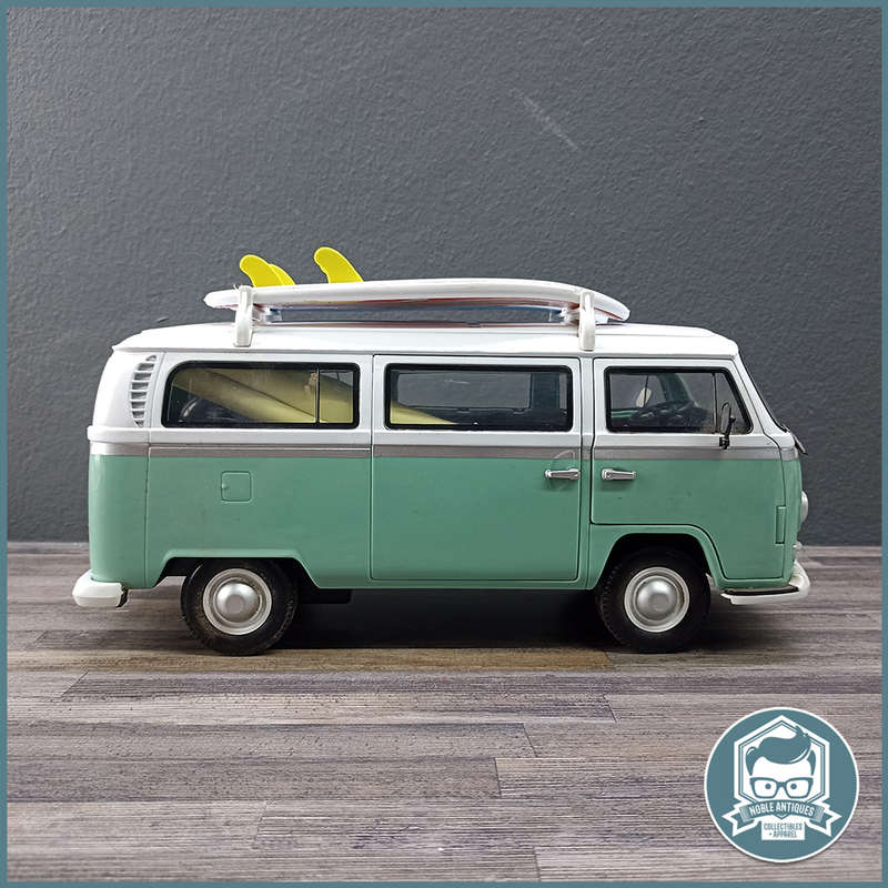 VW type 2 Bus Surfer Van 1:14 Dickie With Original Surfboards and Hippie Sticker Set!!!