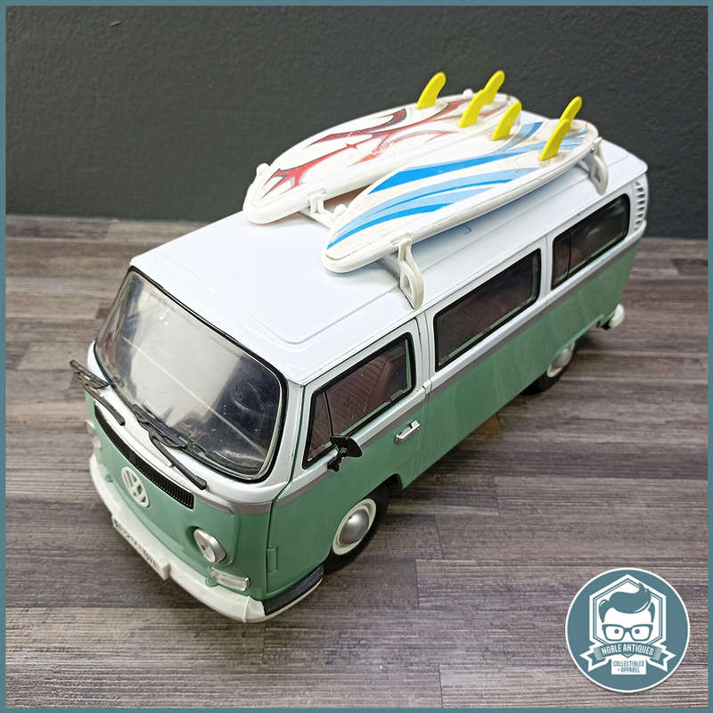 VW type 2 Bus Surfer Van 1:14 Dickie With Original Surfboards and Hippie Sticker Set!!!