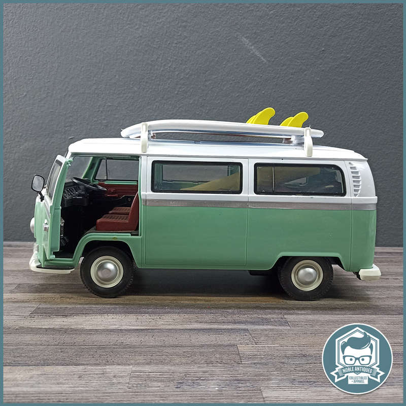 VW type 2 Bus Surfer Van 1:14 Dickie With Original Surfboards and Hippie Sticker Set!!!