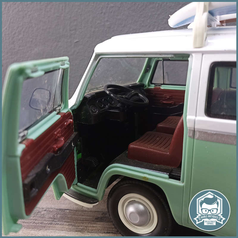 VW type 2 Bus Surfer Van 1:14 Dickie With Original Surfboards and Hippie Sticker Set!!!