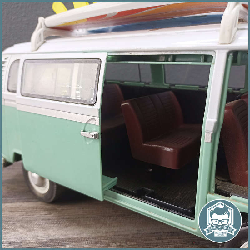 VW type 2 Bus Surfer Van 1:14 Dickie With Original Surfboards and Hippie Sticker Set!!!
