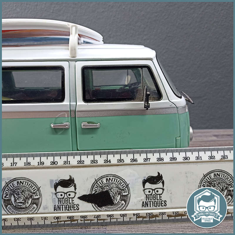 VW type 2 Bus Surfer Van 1:14 Dickie With Original Surfboards and Hippie Sticker Set!!!