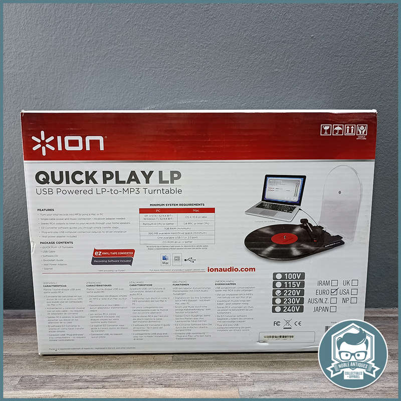 Original Boxed and Packaged Ion Quickplay LP USB Powered LP-to-MP3 Turntable!!!