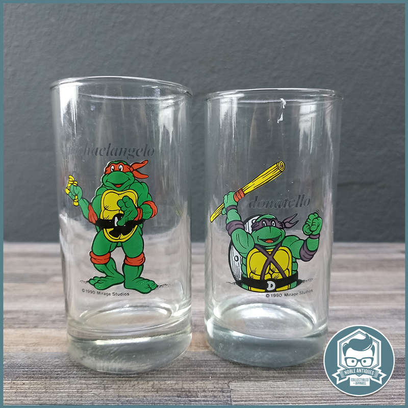 1990 Vintage TMNT Teenage Mutant Ninja Turtles Glass Tumblers!!!