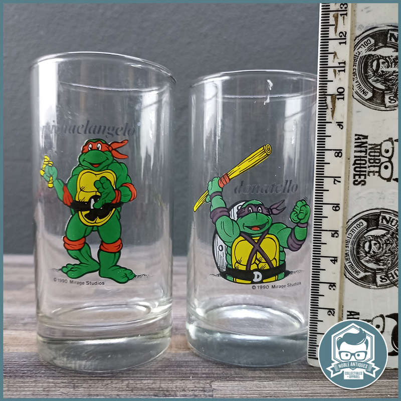 1990 Vintage TMNT Teenage Mutant Ninja Turtles Glass Tumblers!!!