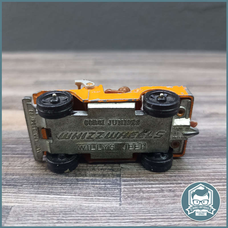 Vintage 1970's Corgi Juniors Willy Jeep Orange Whizz Wheels
