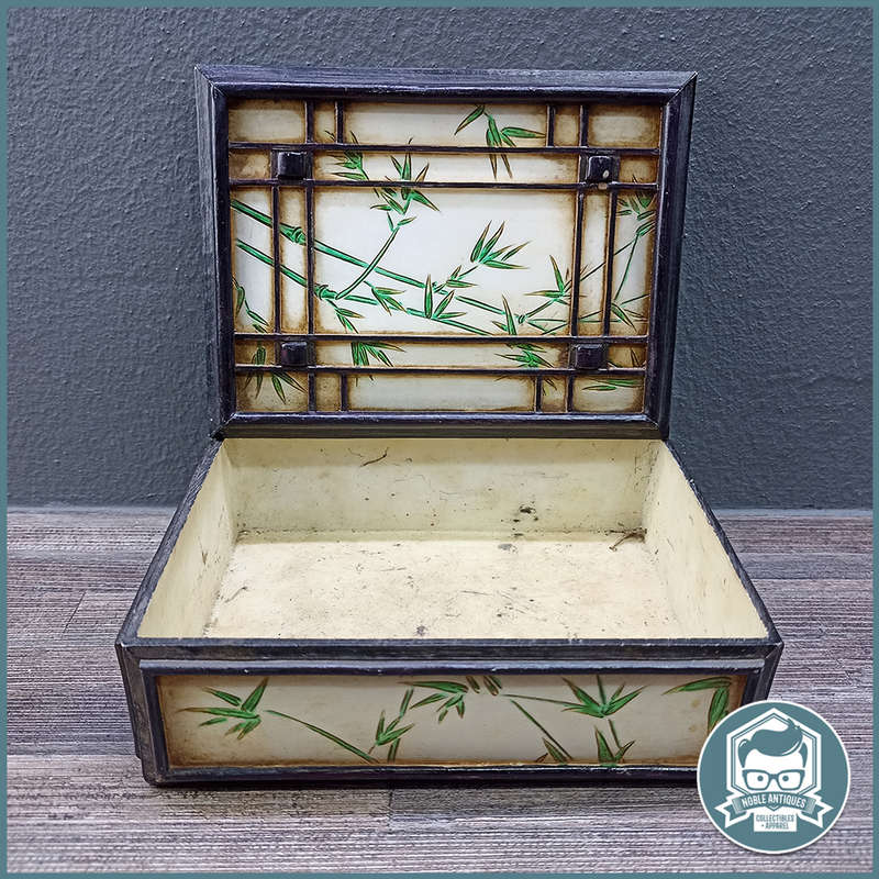 Vintage Japanese Hand Painted Ivorine Tea Box