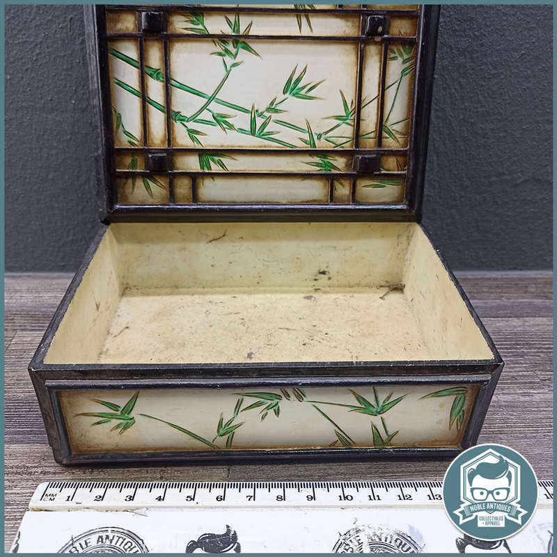 Vintage Japanese Hand Painted Ivorine Tea Box