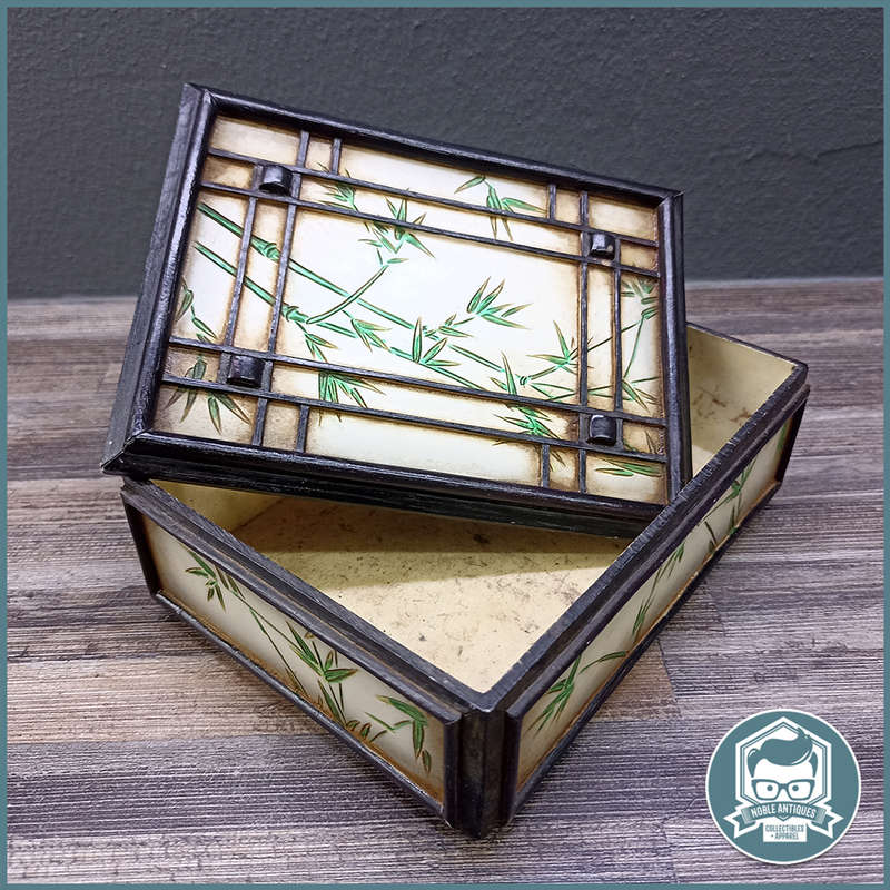 Vintage Japanese Hand Painted Ivorine Tea Box