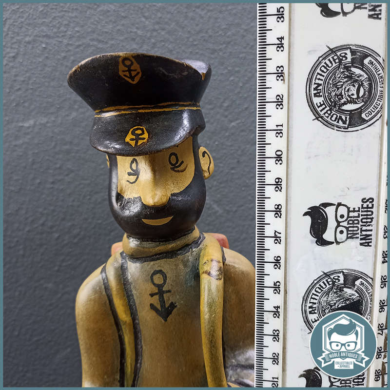 Large TinTin Hand Carved Wooden Captain Haddock