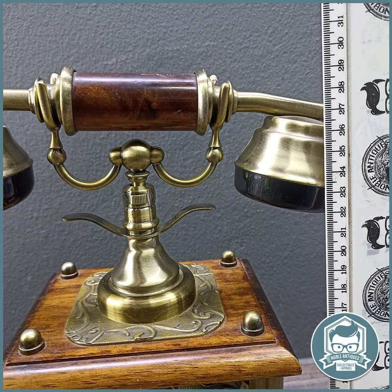 Original Telkom Brass and Wood Replica Antique Telephone