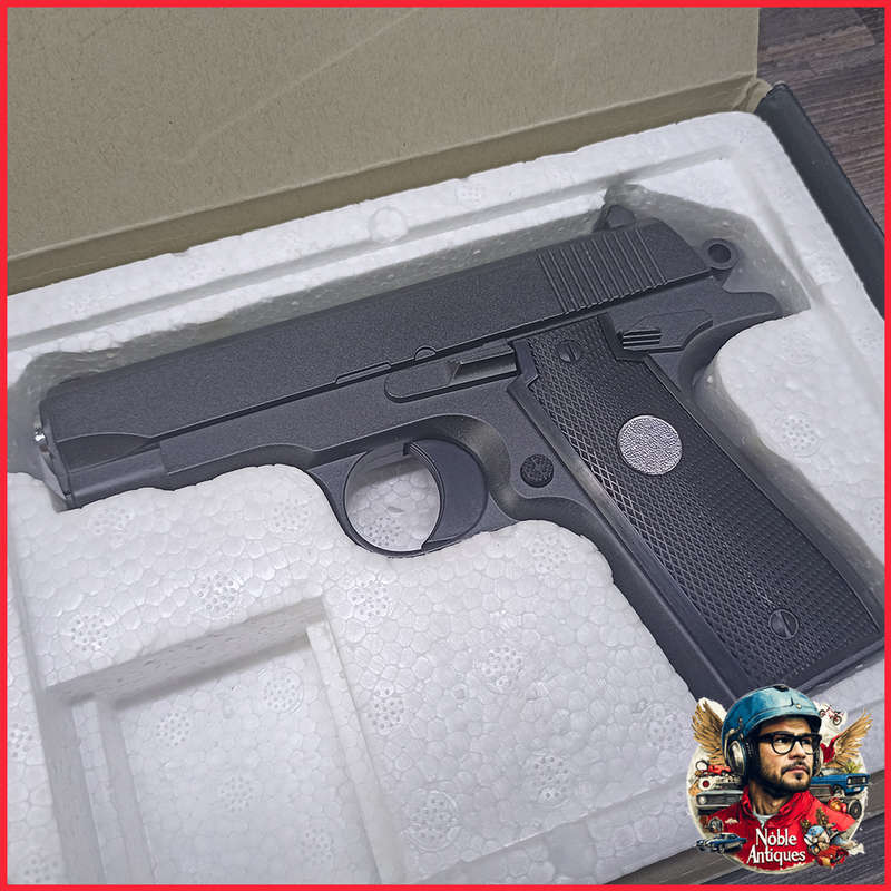 Two Boxed Black Full Metal Airsoft Pistols, Working