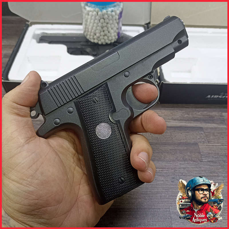 Two Boxed Black Full Metal Airsoft Pistols, Working