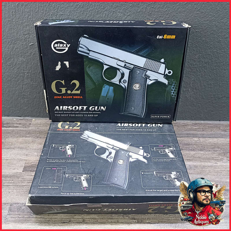 Two Boxed Black Full Metal Airsoft Pistols, Working