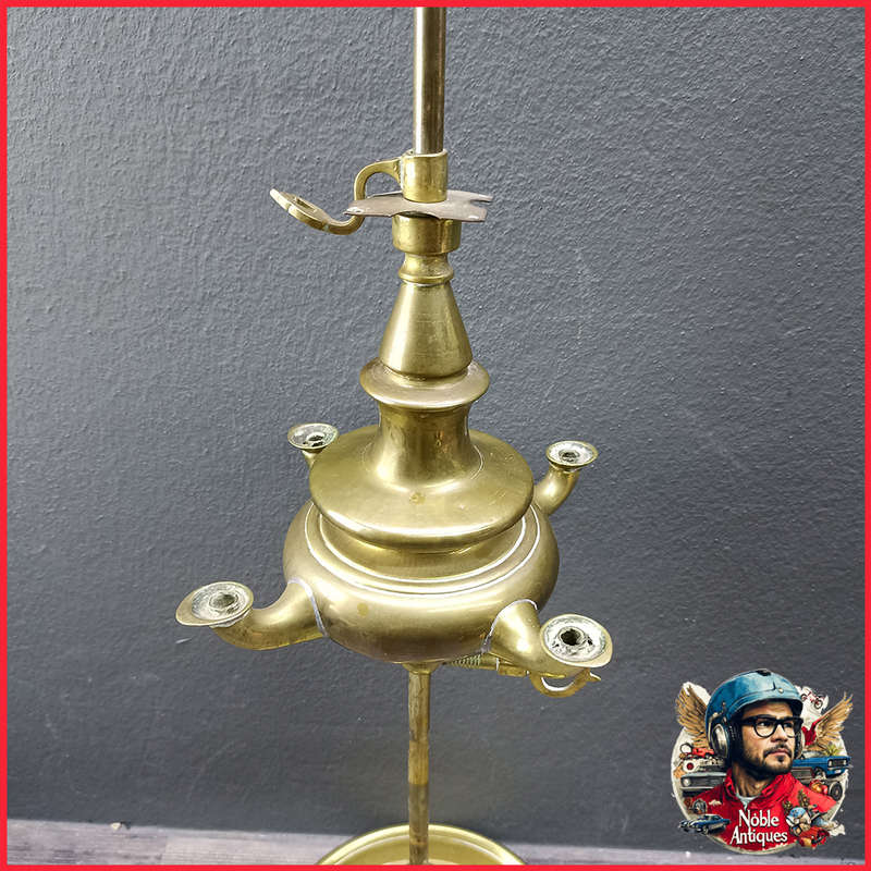 Antique Western Europe Brass Florentine Oil Lamp