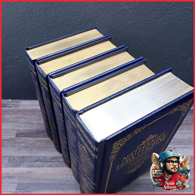 Vintage Blue Hardcover With Gold Foil Lettering Book Collection