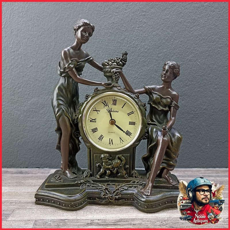 Highly Detailed Working Applied Bronze Mantle Clock