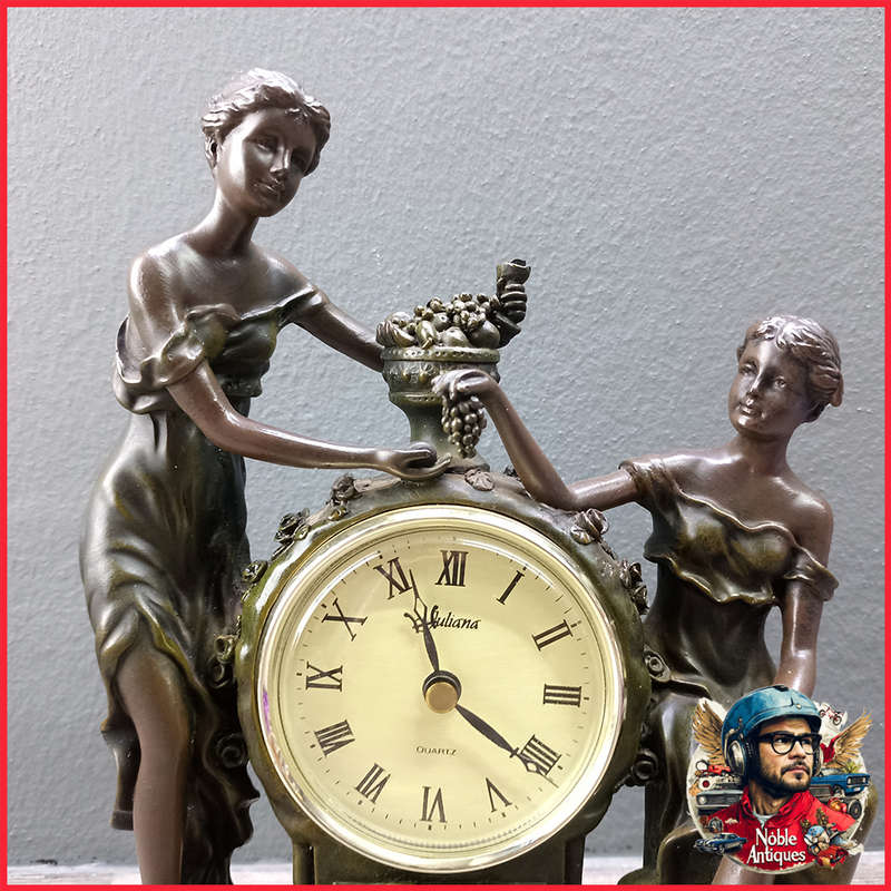 Highly Detailed Working Applied Bronze Mantle Clock