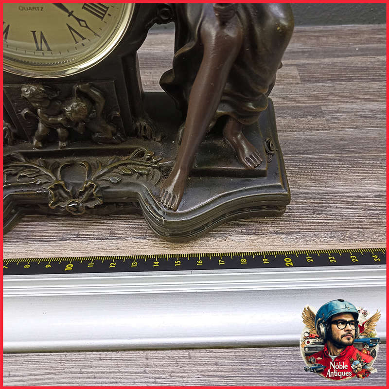Highly Detailed Working Applied Bronze Mantle Clock
