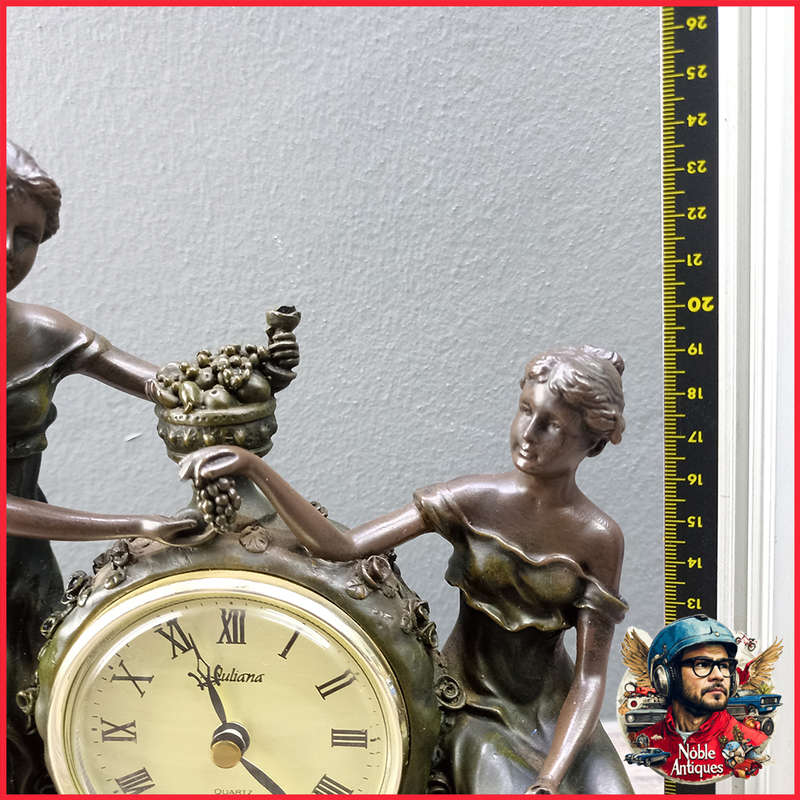 Highly Detailed Working Applied Bronze Mantle Clock