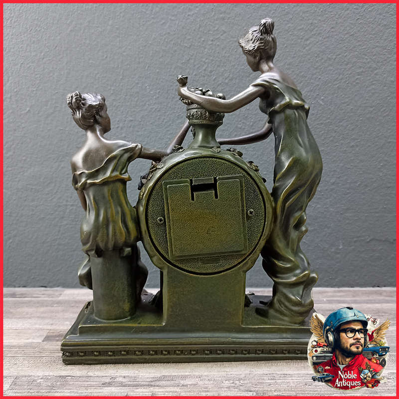 Highly Detailed Working Applied Bronze Mantle Clock
