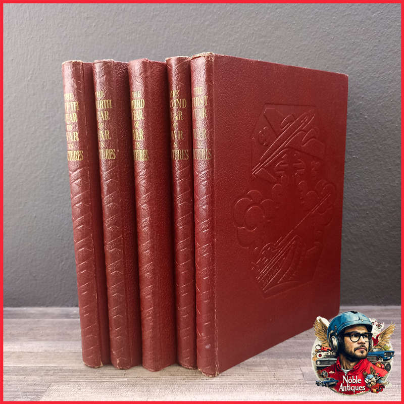 Embossed The War in Pictures WWII 5 Volume Set