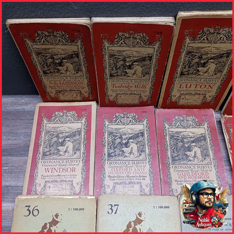 Original 1920s to 50s Survey and Road Maps UK, Germany and Switzerland