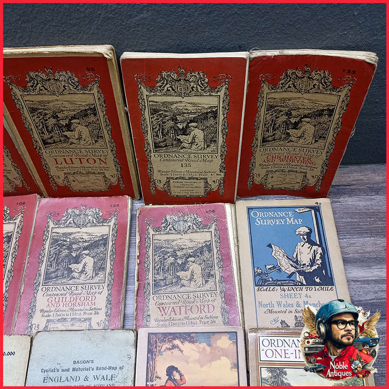 Original 1920s to 50s Survey and Road Maps UK, Germany and Switzerland